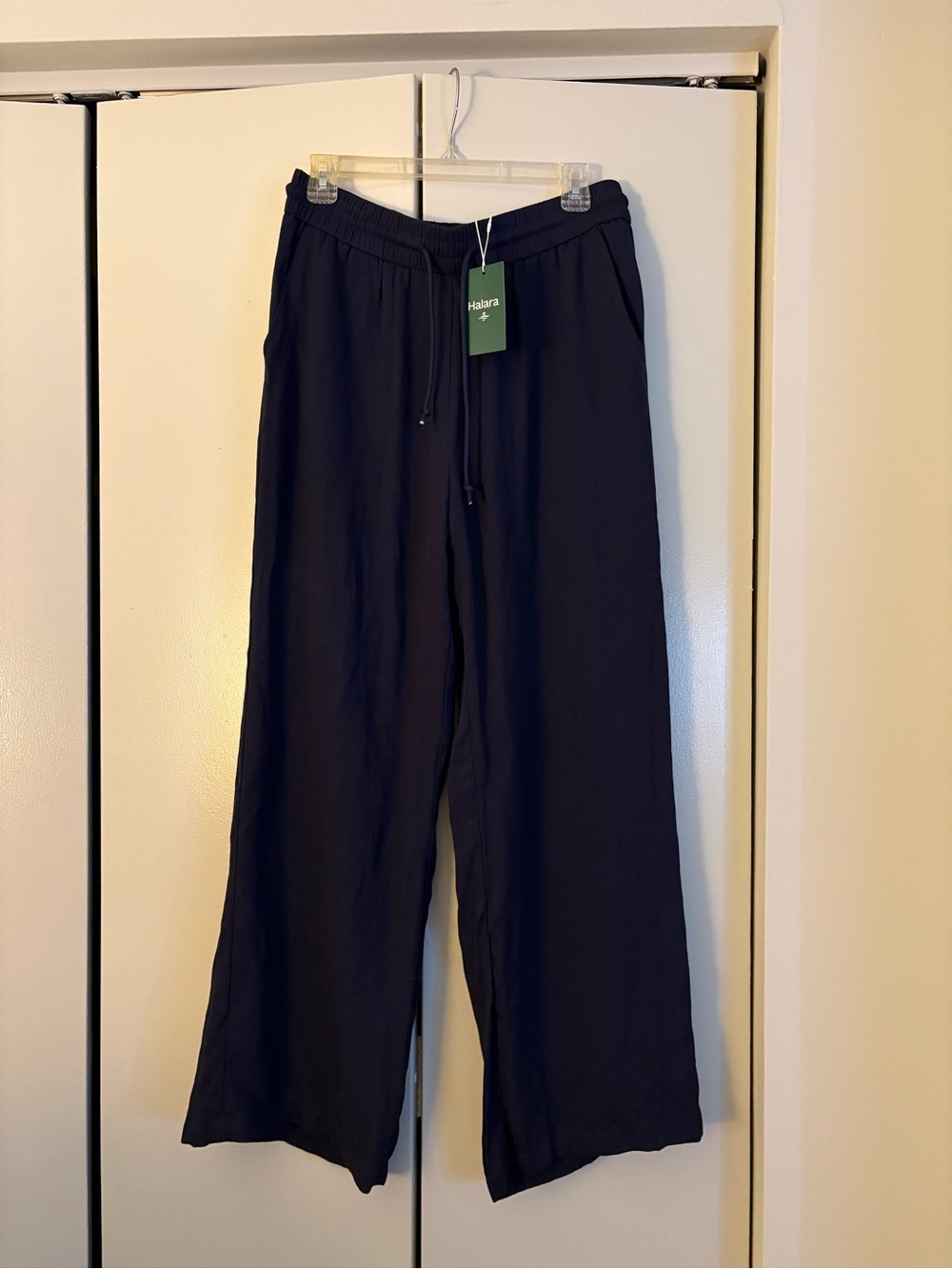 HALARA Navy Wide-Leg Drawstring Women's Pants NWT